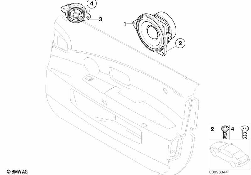 Einzelteile Stereo System Tür vorne