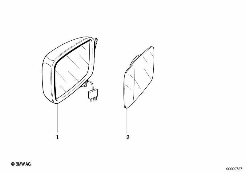 Spiegelglas Weitwinkel beheizt gesteckt