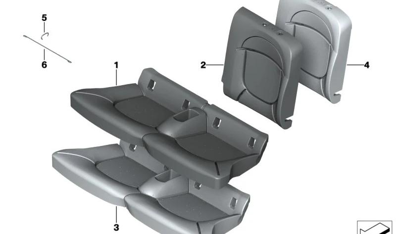 MINI 52207939578 Bezug Sitz Leder t9gk sat. grey - LEEBMANN24