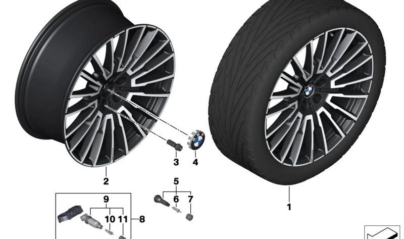 BMW 36115A7B2A5 Scheibenrad Leichtmetall Jet Black Uni