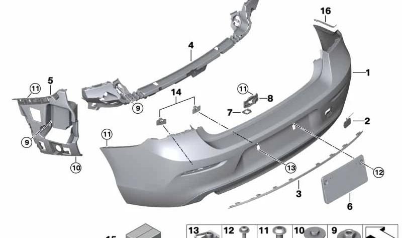BMW 51127371754 Aufnahme Stossfänger hinten rechts - LEEBMANN24