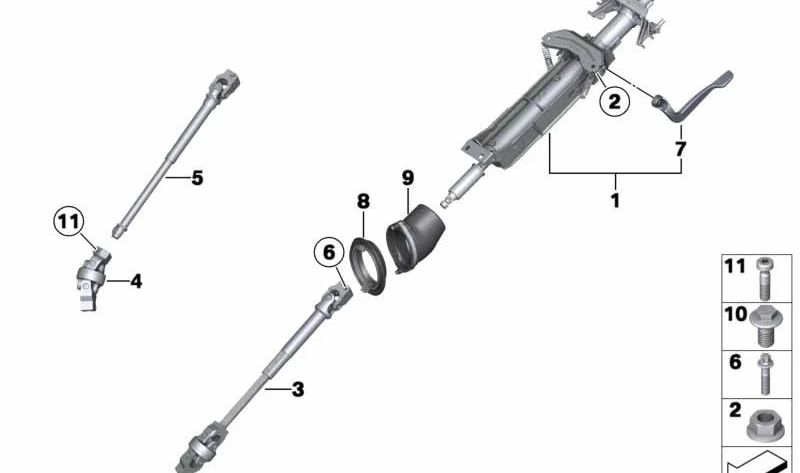 BMW 32306787334 Lenkspindel unten mit Doppelgelenk - LEEBMANN24