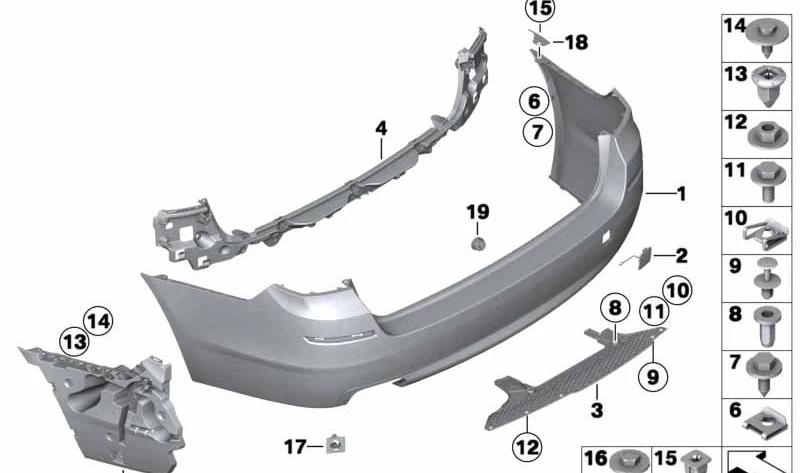 BMW 51127254917 Verkleidung Stossfänger grundiert hinten PDC 