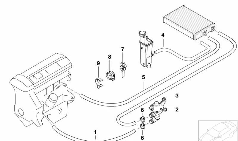 BMW 64218376153 Schlauch Heizkörper-Ausgleichbehälter - LEEBMANN24