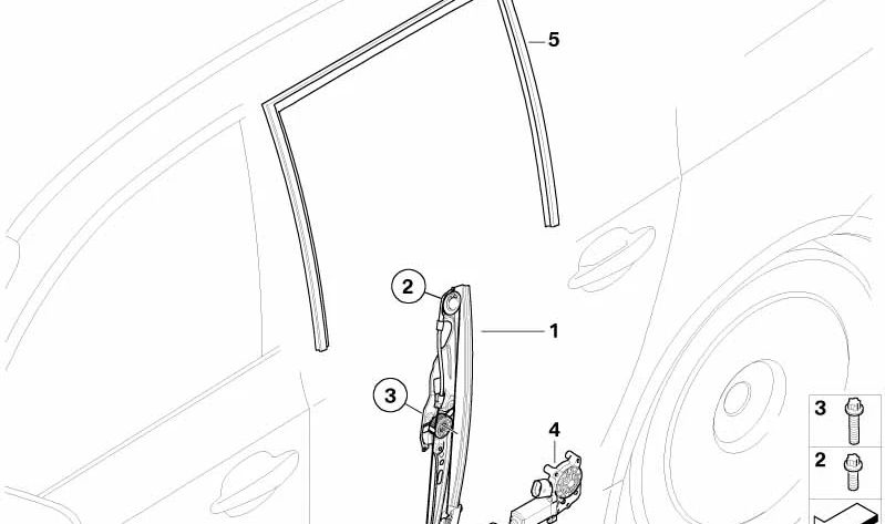 BMW 51357184746 Fensterheber ohne Motor hinten rechts - LEEBMANN24