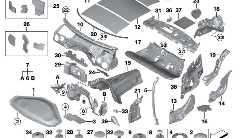 BMW 51487221993 Schallisolierung Frontklappe - LEEBMANN24