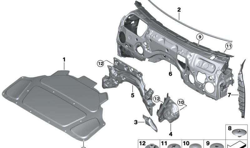 BMW 51487434845 Schallisolierung Frontklappe - LEEBMANN24