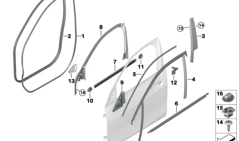 BMW 51337464799 Abdeckung Fensterrahmen Tür vorne links - LEEBMANN24