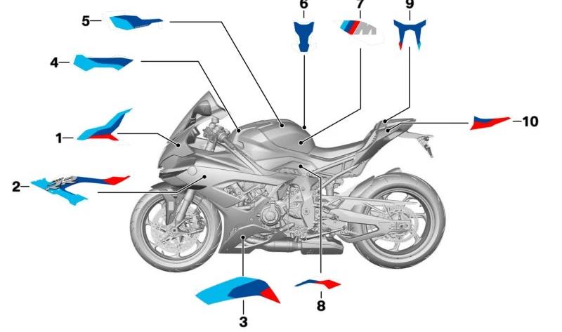 BMW Motorrad 51149830087 Dekor Kraftstoffbehälter oben links 